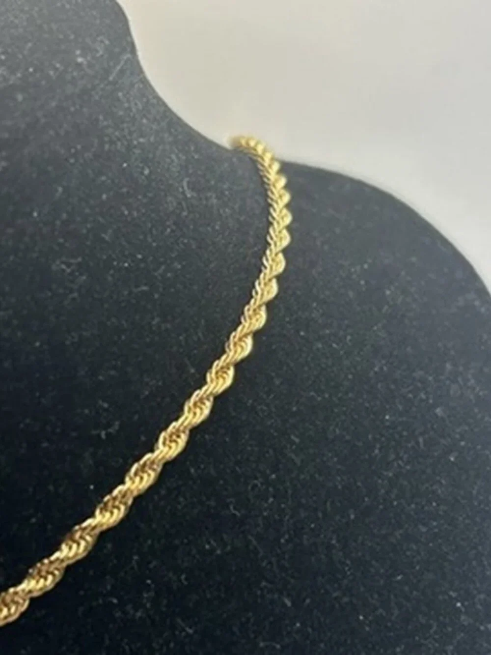 No Fade Rope Chain Real Gold Cross Pendant Stainless Steel Plated 18in Womens